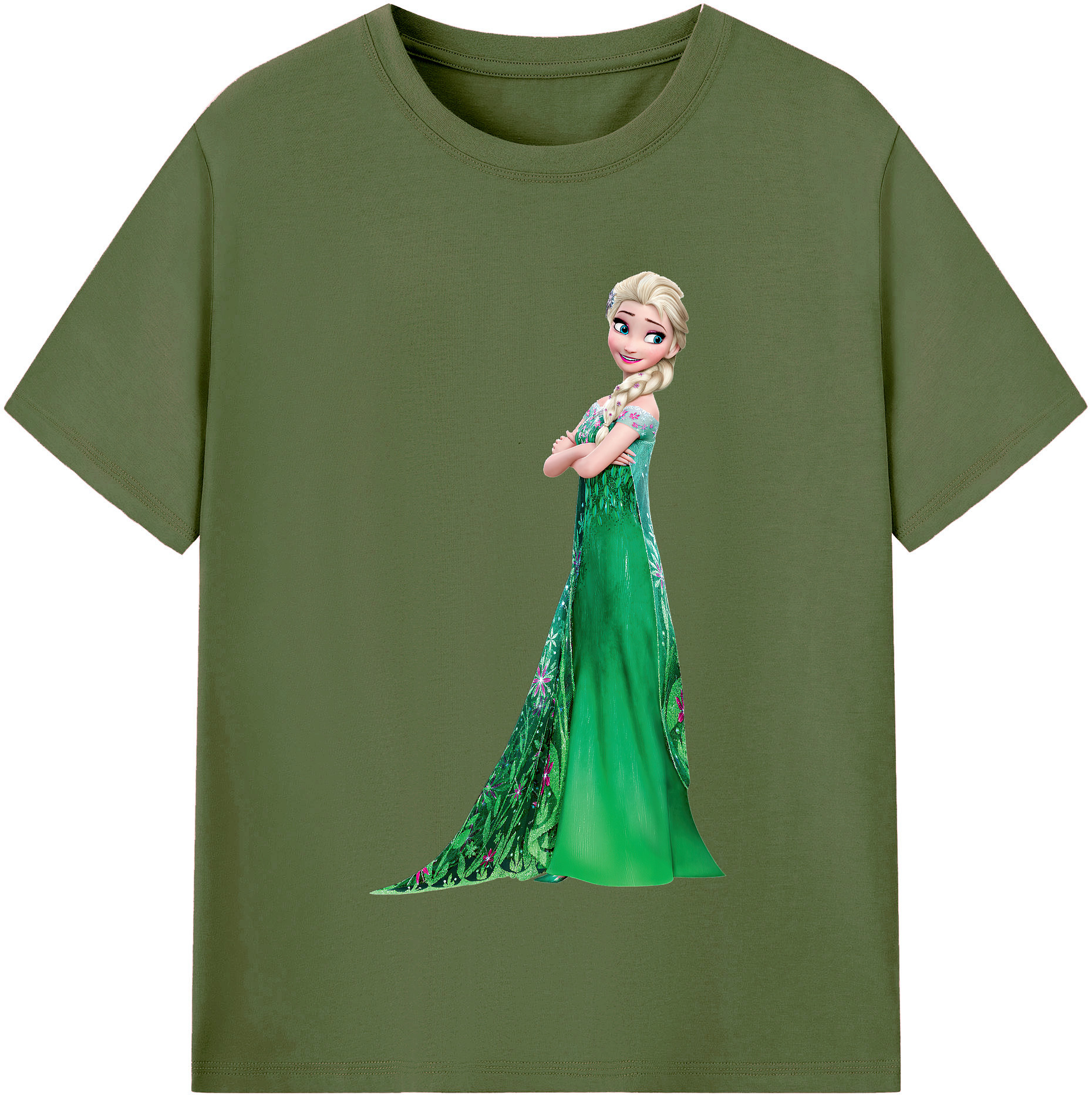 （画像用） アナと雪の女王 アンナ エルサ Frozen Anna Elsa 綿100％半袖Tシャツ（フロントプリント）